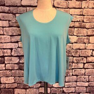 Tan Jay NWT Aqua U-Neck Sleeveless Blouse Size PL